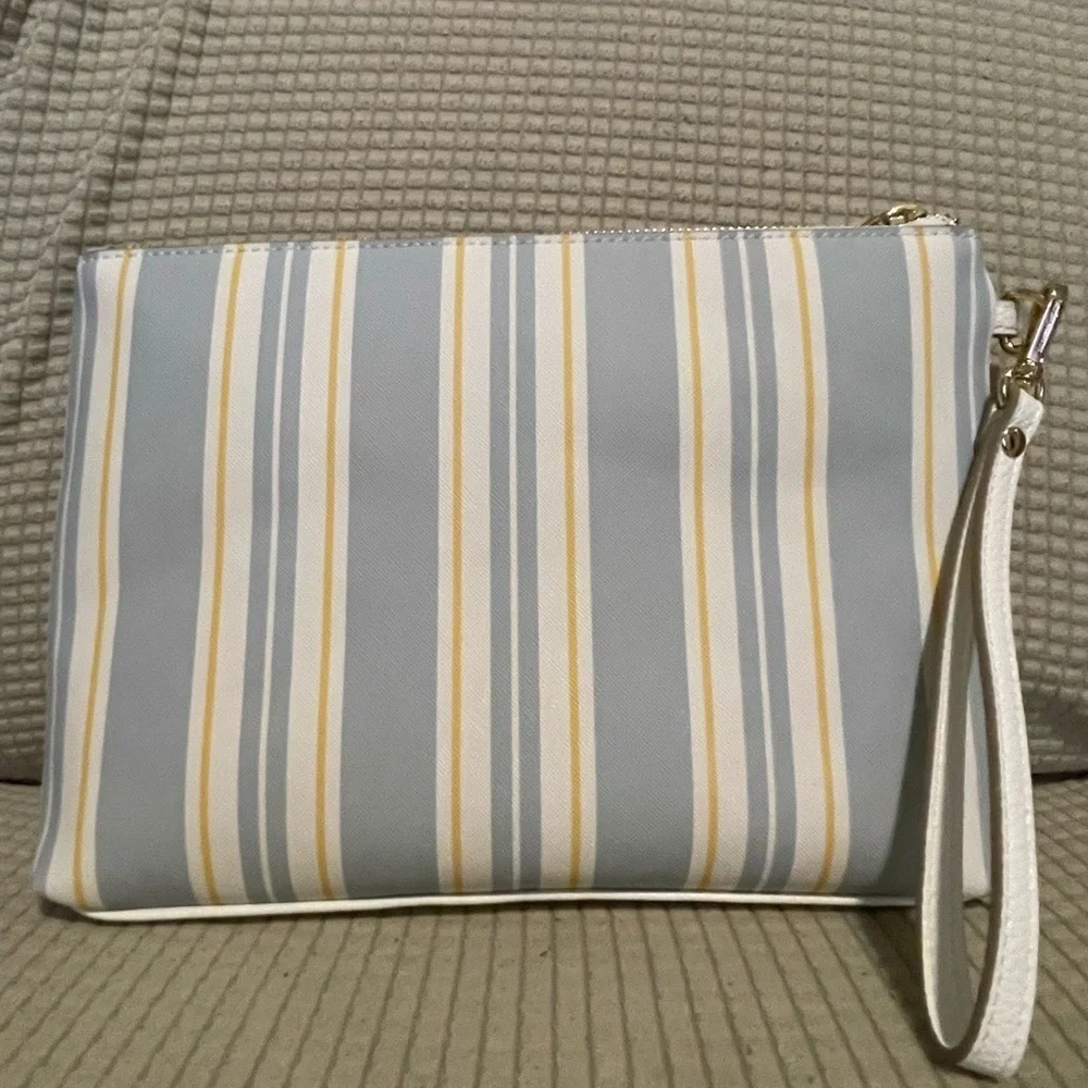 Nanette  lepore Gray and‎ Yellow Clutch with Wristlet